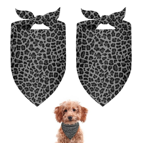Dog Bandana 2 Pack,Black Leopard Print Bandanas for Dogs,Cat Bandana,Small/ Large Dog Bandana 2 Size,Dog Bandanas Girl Boy