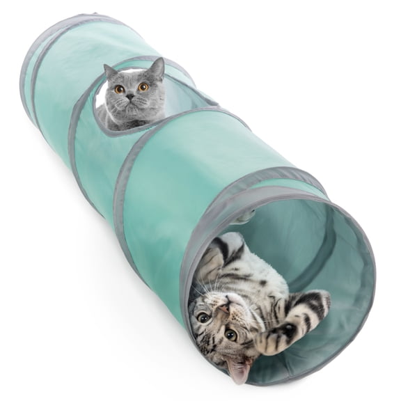 SmartyKat Crackle Chute Collapsible Tunnel Cat Toy with Crinkle Sound & Peek-A-Boo Window