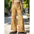 thumbnail image 4 of Floral Print Women Long Jeans Wide Leg Casual Denim Pants, 4 of 8