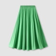 thumbnail image 2 of Gibobby faldas para niña Falda plisada para mujer Primavera y verano Cintura elástica Falda larga delgada Línea A(Verde， Talla única), 2 of 5
