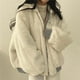 thumbnail image 4 of Chaqueta de algodón de pelo de cordero de doble cara de franela gruesa, abrigo de mujer, chaqueta de algodón con capucha y cremallera, 4 of 5