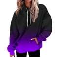 thumbnail image 1 of WZXFASHION Chandail à Capuchon Mode pour Femmes à Manches Longues avec Imprimé Dégradé en Lignes Articles en Liquidation Chandail à Capuchon en Molleton à Fermeture Éclair, 1 of 4