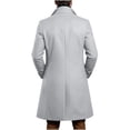 thumbnail image 4 of Danhjin Trench Coats for Men Long Open Front Lapel Long Jackets Long Sleeve Fall Winter Overcoats Business Casual Going out Fashion Outwear, 4 of 7