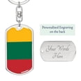 thumbnail image 2 of Lithuania Flag Keychain Dog Tag Stainless Steel or 18k Gold, 2 of 16