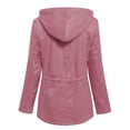 thumbnail image 4 of MixMatchy Women's Faux Fur Waist Drawstring Lightly Padded Utility Fashion Jacket Parka, 4 of 4
