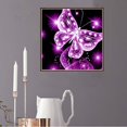 thumbnail image 3 of 5D Pink Butterfly Rhinestone Cross Stitch DIY Crystal Animal Art Needlework Home Office Embroidery  Painting, 3 of 8