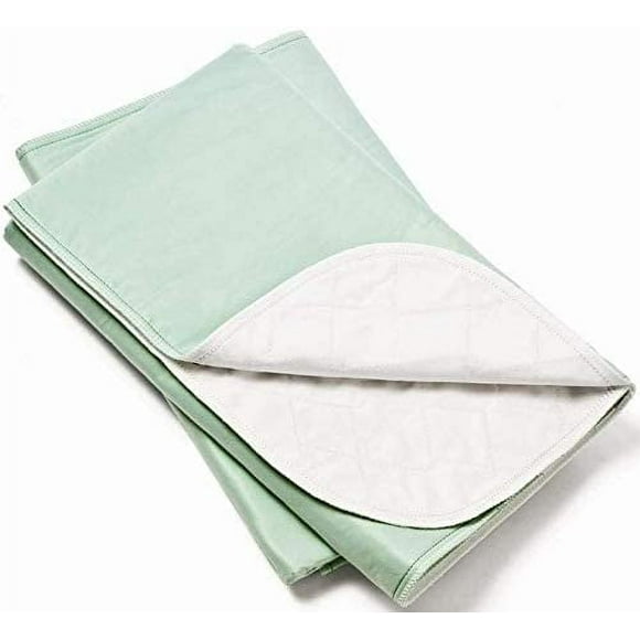 2 Pack - 100% Cotton Top 36x36 Waterproof Reusable Incontinence Underpads/Washable Incontinence Bed Pads Great for Adults, Kids and Pets (Green)