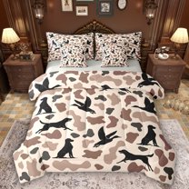 Feelyou Dog Duck Animal Comforter Set 7pcs, Western Rustic Cabin Queen Bedding Sets