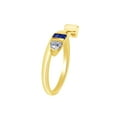 thumbnail image 2 of Princess & Trillion Simulated Blue Sapphire & Cubic Zirconia Enhancer Guard 10k Yellow Gold, Size 6, 2 of 3