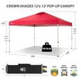 thumbnail image 7 of CROWN SHADES 12x12 Pop Up Canopy Outside Canopy Patented One Push Setup Tent Canopy Sun Shade Red, 7 of 7