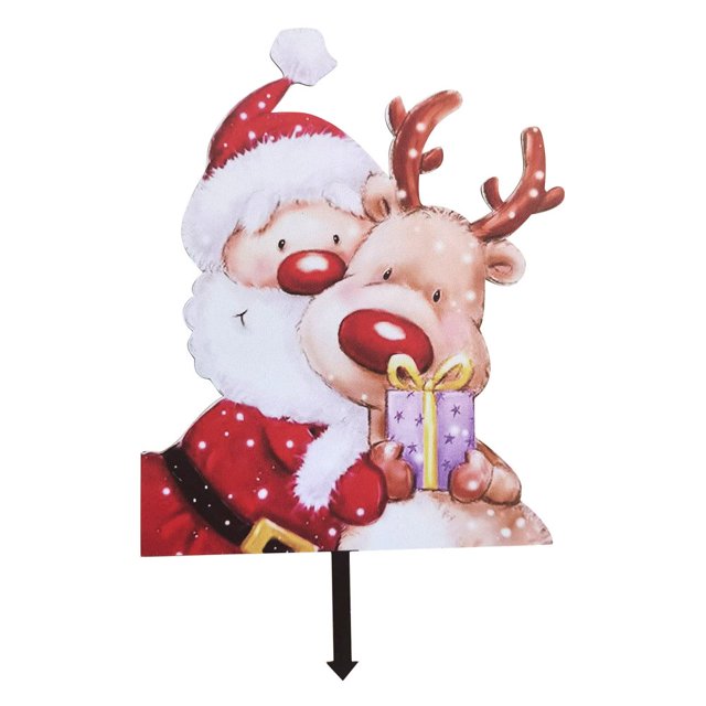 Christmas Outdoor Decoration Metal Silhouette Plug-In In Outdoor Garden Decoration