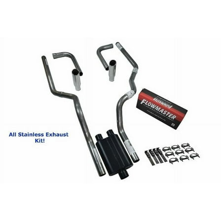 All-Stainless Dual Exhaust Kit Dodge Ram 1500 09-18 Flowmaster 40 Side R Tip