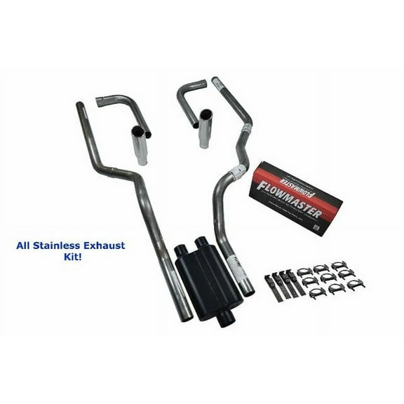 All-Stainless Dual Exhaust Kit Dodge Ram 1500 09-18 Flowmaster 40 Side R Tip