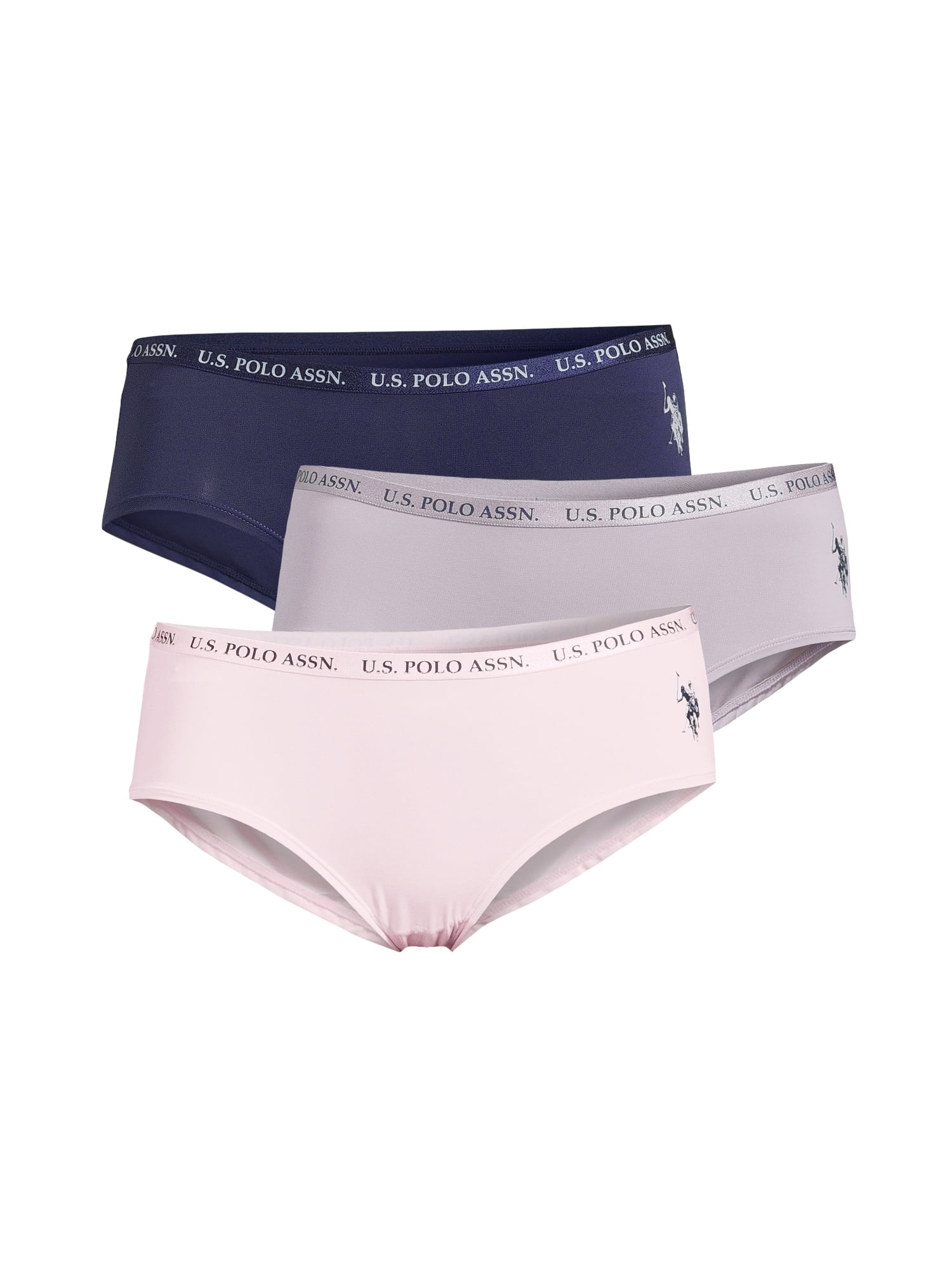 U.S. Polo Assn. Women's Microfiber Hipster Panty Underwear, 3Pack
