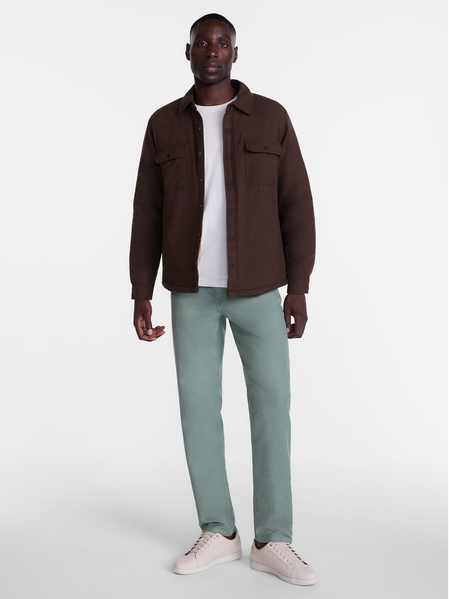 George Men's and Big Men's Shirt Jacket with Long Sleeves, Sizes S-3XL