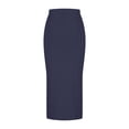 thumbnail image 4 of Tennis Skirts for Women Summer Skirt Classic Solid Color at the Waist with Slit Long Length for Daily Travel Blue 3XL, 4 of 5