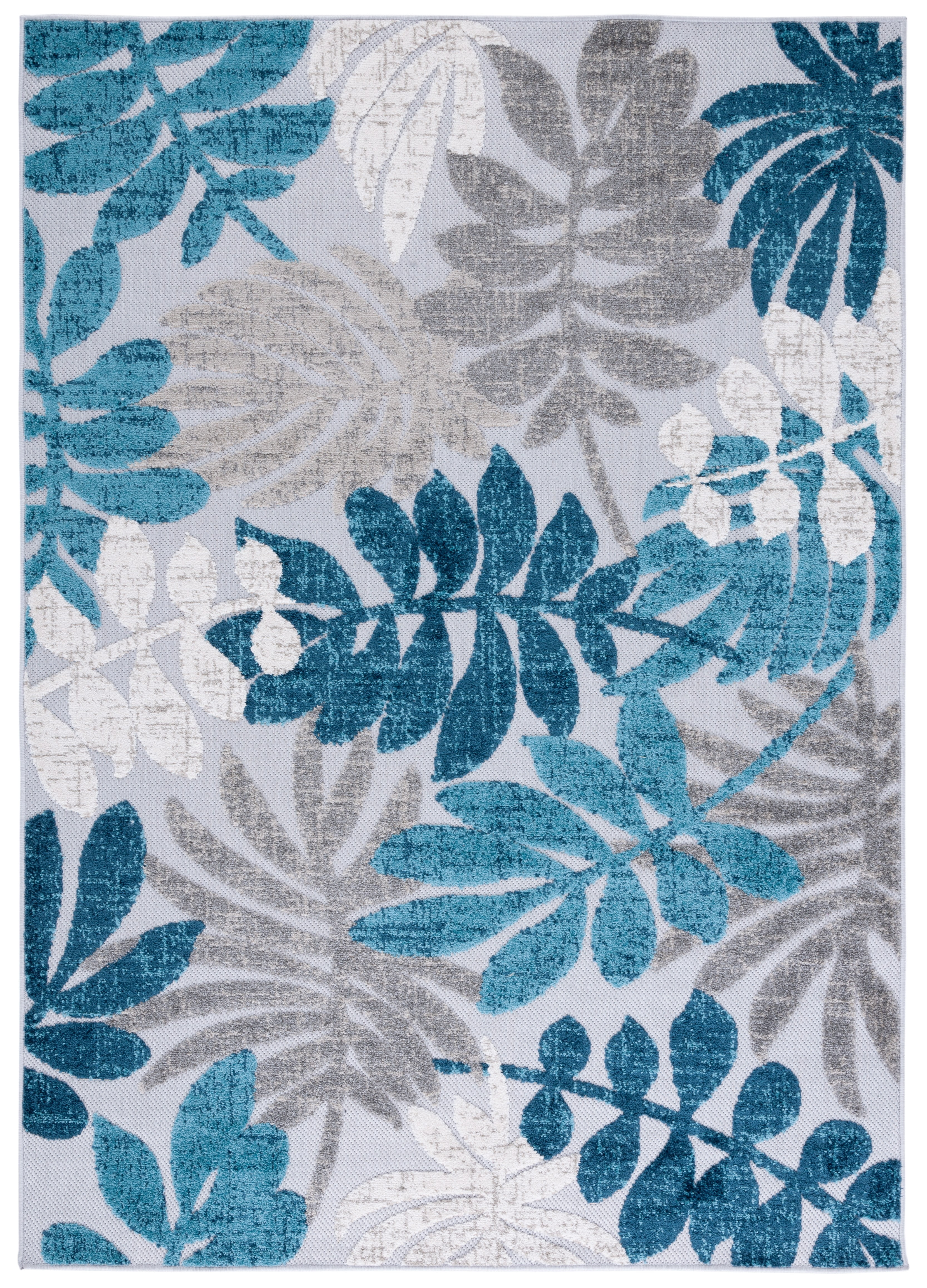Safavieh Cabana Elouise Botanical Indoor/Outdoor Area Rug, Gray/Blue, 6' x 8'