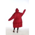 thumbnail image 4 of Zillywood Oversized Wearable Blanket Hoodie with Removable Sleeves, Hood and Bottom. Soft Customizable Fleece Blanket Hoodie with Sleeves, Wearable Warm Snuggle Blanket with Zippers. (Wine, One Size), 4 of 5