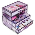 thumbnail image 5 of Sorbus Acrylic Cosmetics Makeup and Jewelry Storage Case Display– 4 Large Drawers Space- Saving, Stylish Acrylic Bathroom Case Great for Lipstick, Nail Polish, Brushes, Jewelry and More (Purple), 5 of 9