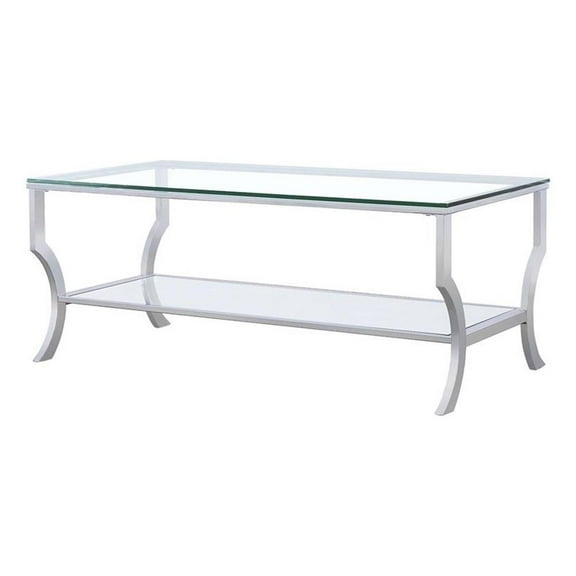 Saide Rectangular Glass Top Coffee Table Chrome