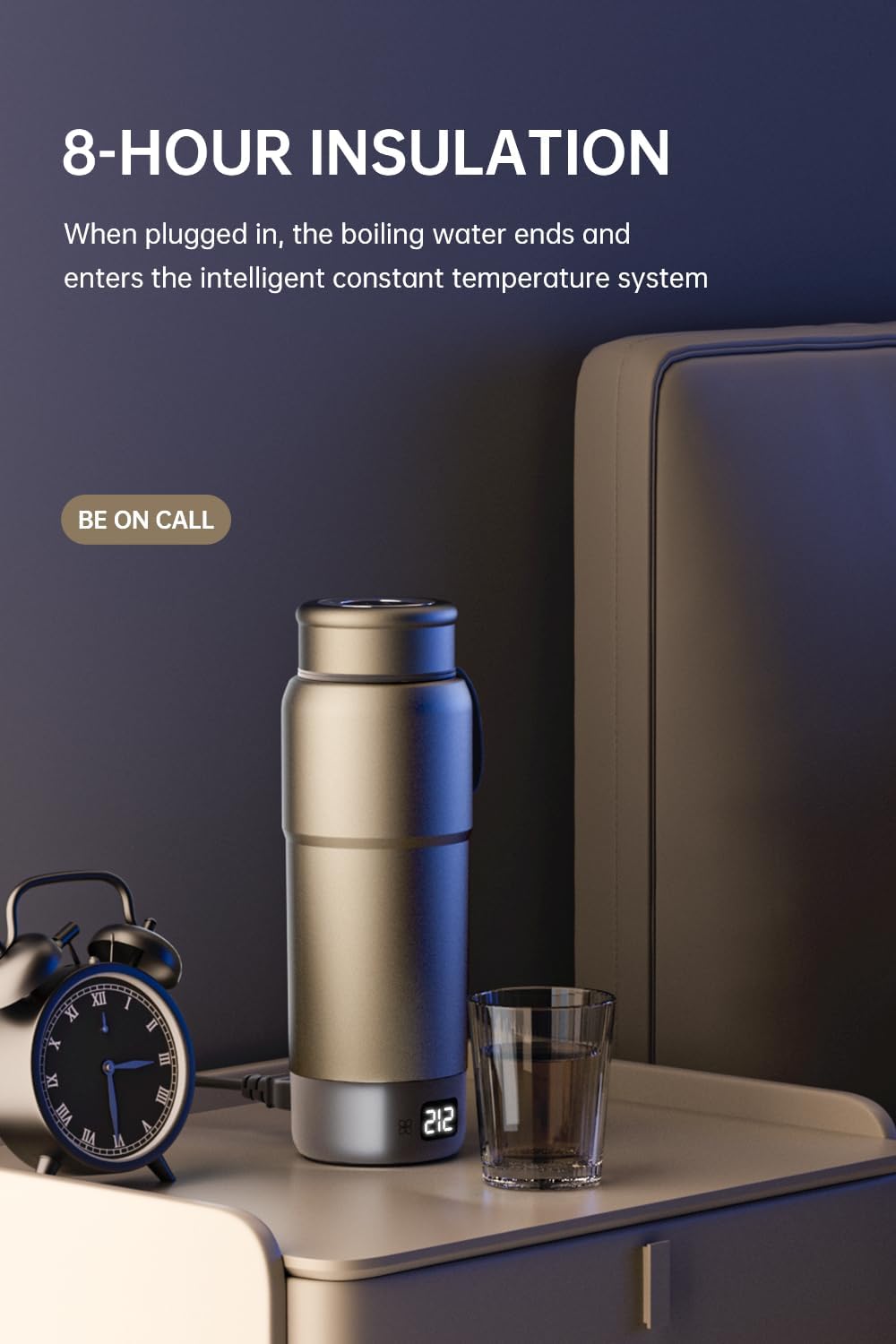 520ml Pure Titanium Portable Electric Kettle – Travel Kettle Dual Voltage 100V-240V with Temperature Control, Lightweight, Leak-Proof, Fast Boil Mini Kettle for Travel, Office, Hotel, Camping