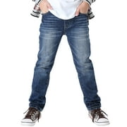 Leo&Lily Boys' Kids' Husky Waist Cotton Denim Regular Fit Jeans Pants
