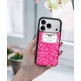 thumbnail image 5 of WIRESTER Shockproof Soft Rubber Cover Case for Apple iPhone 17 Pro 6.3" 2025, Hot Pink Composition Book, 5 of 5