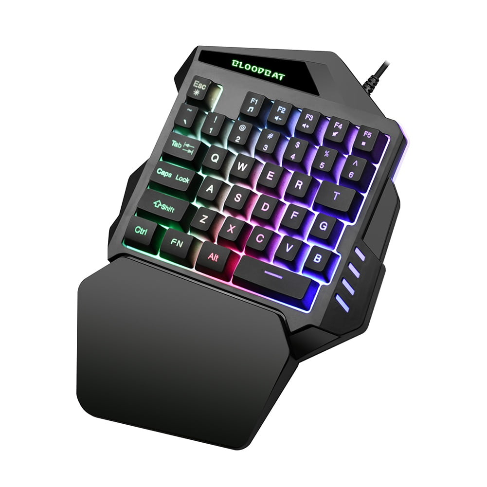  One Handed Gaming Keyboard RGB Backlit, 35 Keys Portable Mini  Gaming Keypad Ergonomic Professional Keyboard, Single Hand Mechanical Gaming  Keyboard with Wrist Rest Support for LOL/PUBG/MOBA/MMO/FPS : Video Games