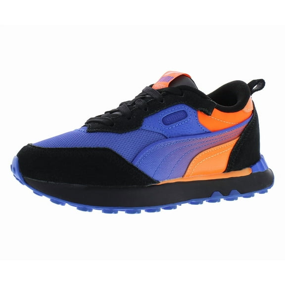 Puma Rider Future Vintage Dartfrog PS Boys Shoes Size 2.5, Color: Sapphire/Black/Ultra Orange