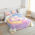 thumbnail image 3 of Castle Fairy Kids Cute Animal Unicorn 2Pcs Bedding Comforter Set,Kawaii Rainbow Twin Comforter Sets,Dreamy Princess Breathable Bedding Set,Microfiber Bedroom Decor, 3 of 8