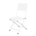 thumbnail image 5 of 3 Pieces Foldable Steel Metal Frame Patio Table and Chair Set, Outdoor Patio Furniture Sets All Weather Patio Bistro Set for Poolside Garden Yard, Space Saving, No Assemble Required, White, 5 of 7