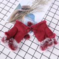 thumbnail image 1 of Guantes de medio dedo de piel de conejo, moda para mujer, otoño e invierno, guantes de medio dedo para estudiantes, para escribir en la computadora, 1 of 6