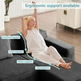 thumbnail image 4 of 153'' Oversized Boneless Couch, U-Shaped Modular Sectional Sofa, Upholstered Corduroy Sofa, Double Chaise Lounge, 4 Pillows, 6-Seater Deep Cloud Couches for Living Room, Apartment, Black, 4 of 9
