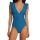 thumbnail image 1 of Traje de baño de una pieza para mujer, traje de baño informal de moda para mujer, traje de baño de color sólido con cuello en V para mujer, traje de baño de moda playera para mujer, trajes de baño de, 1 of 5
