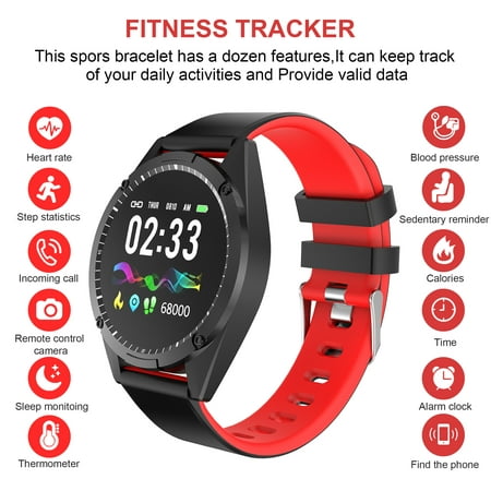 AGPtek Waterproof Sport Smart Watch Blood Pressure Heart Rate Monitor Fitness Tracker for iOS and Android
