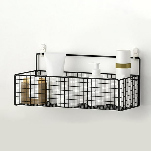 de basura montada en la pared, estante colgante trada y estante, nización de almacenamiento, decoración de baño, lavandería, sala Negro L Yotijar Cesta de almacenamiento de montaje en pared