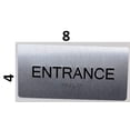 thumbnail image 2 of Entrance Sign Silver-Tactile Touch Braille Sign (Aluminum !!, Brush Silver, Size 4x8)- The Sensation line, 2 of 4
