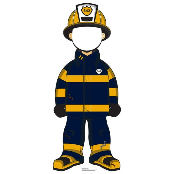 Advanced Graphics Cartoon Fireman Standin - 60" x 25" Cardboard Standup