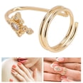 thumbnail image 4 of Nail Cover Tip Rings, Widely Used Exquisite Workmanship Electroplated Copper Finger Tip Ring  For Parties Weddings Golden, 4 of 8