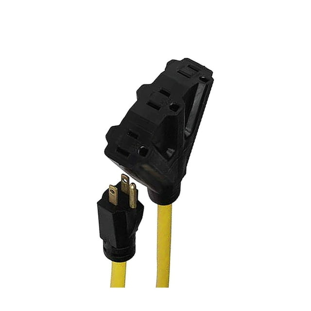 Xtricity - Rallonge de Mise à la Terre à 3 Prises, Longueur de 15 Mètres, pour Usage Extérieur, Jaune