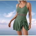 thumbnail image 6 of Swim Dresses for Women Tummy Control Bathing Suit Adjustable Straps Swim Dress Swimsuits Swimwear Skirt Green XL, 6 of 10