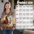 thumbnail image 7 of Uorisanigo Girls Half Zip Sweatshirt Quarter Zipper Cropped Sweatshirt Soft and Comfortable Athletic Pullover Tops Lightweight Western Horse Aztec Hoodies No Hood, Size 11-12, 7 of 7