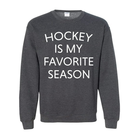 Hockey Is My Favorite Season Unisex Crewneck Sweatshirt-Dark Heather-xxxl