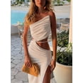 thumbnail image 2 of Vestido largo ajustado sin mangas con tirantes finos y abertura hasta el muslo para mujer, vestido de verano para fiesta y club, 2 of 6