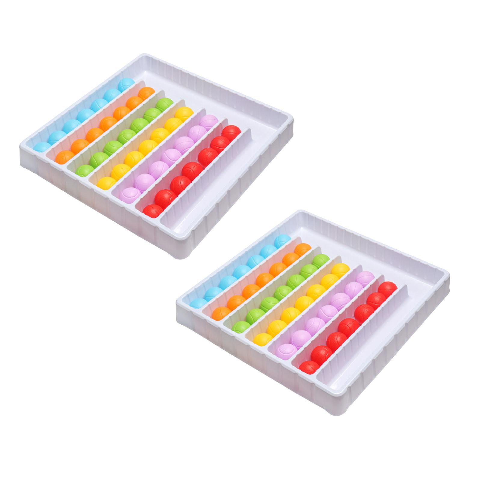 2Pcs Color Sorting Game Board Game Portable Puzzle Rainbow Sensory Game for Ages 3+ Years Preschool Birthday Education 15.4"X15.0"X2.2" Birthday Gift Happy 2026!
