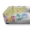 thumbnail image 3 of Lantern Soft Flannel Fleece Throw Blanket, Colorful Various Different Framework Design with Crescent Moon and Stars, Cozy Plush for Indoor and Outdoor Use, 70" x 90", Multicolor, by Ambesonne, 3 of 6