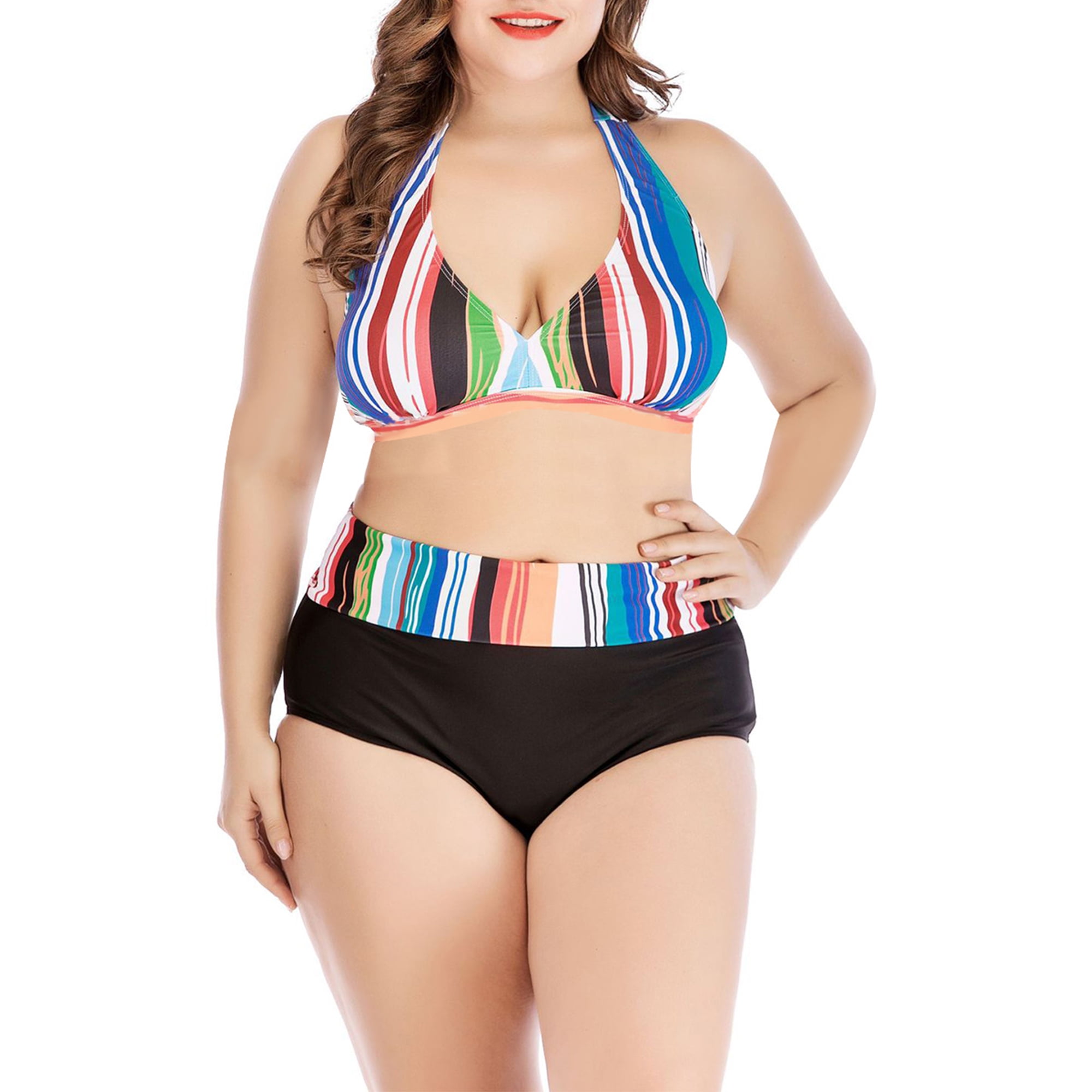 Women's Plus Size Strappy Swimwear 2 Piece Swimsuit Bathing - Walmart.com