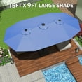 thumbnail image 6 of Riedhoff 15ft Outdoor Double-Sided Large Patio Umbrella with Base for Poolside,Backyard,Navy Blue, 6 of 7