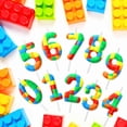 thumbnail image 4 of Building block birthday candles (number 2 candles), suitable for colorful building block theme birthday number candles, party decorations, building block cake decorations, 4 of 7