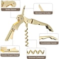 thumbnail image 3 of 4Pcs 5" Wine Openers Waiter Corkscrew Professional Red Wine Bottle Opener Double Hinged with Foil Cutter for Servers Bartender, Gold, 3 of 5